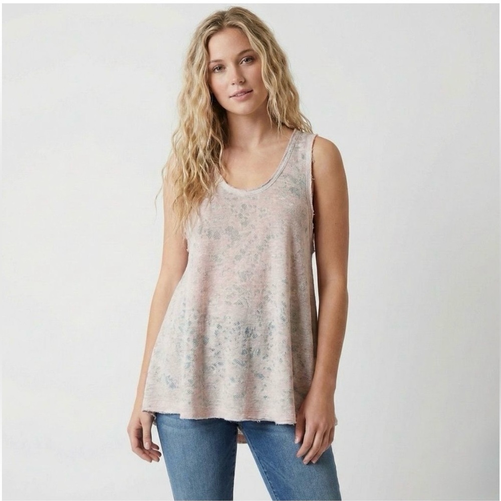 NEW Anthropologie Maronie Light Pink Flowy Oversized Burnout Tank Top - Picture 3 of 12